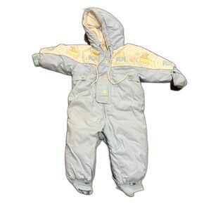 Vintage Tidykins size Small Winter Bunting 80s 90s Light Blue Puffer Snow Suit